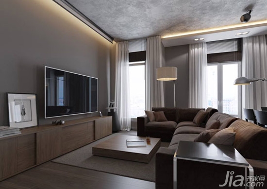 简欧电视背景墙效果图