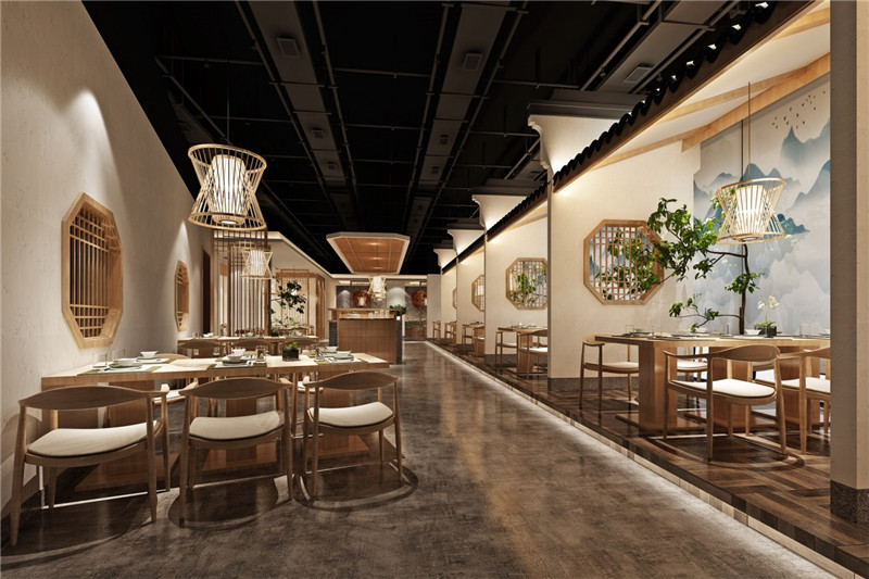 合肥餐饮店装修，融入中式元素设计，构建优雅意境