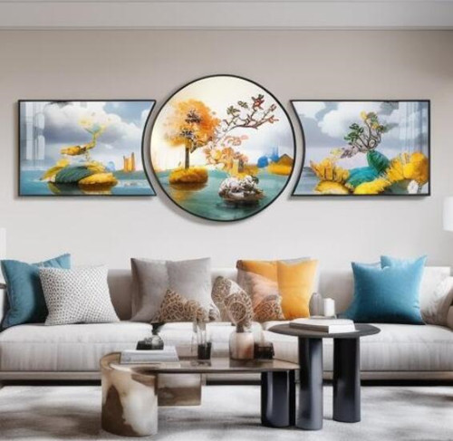 沙发背景墙东墙挂什么画最好最旺